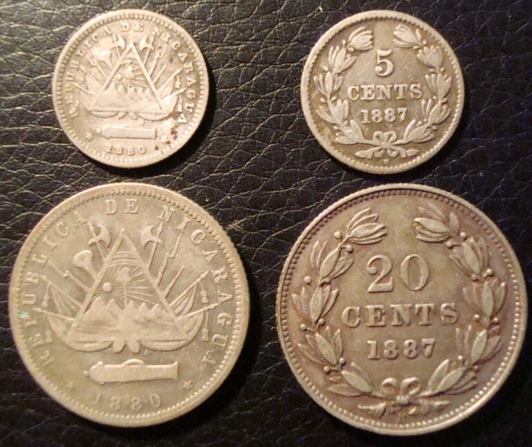 Read more about the article Nicaragua 20 centavos 1880  1887 and 5 centavos 1880 and 1887