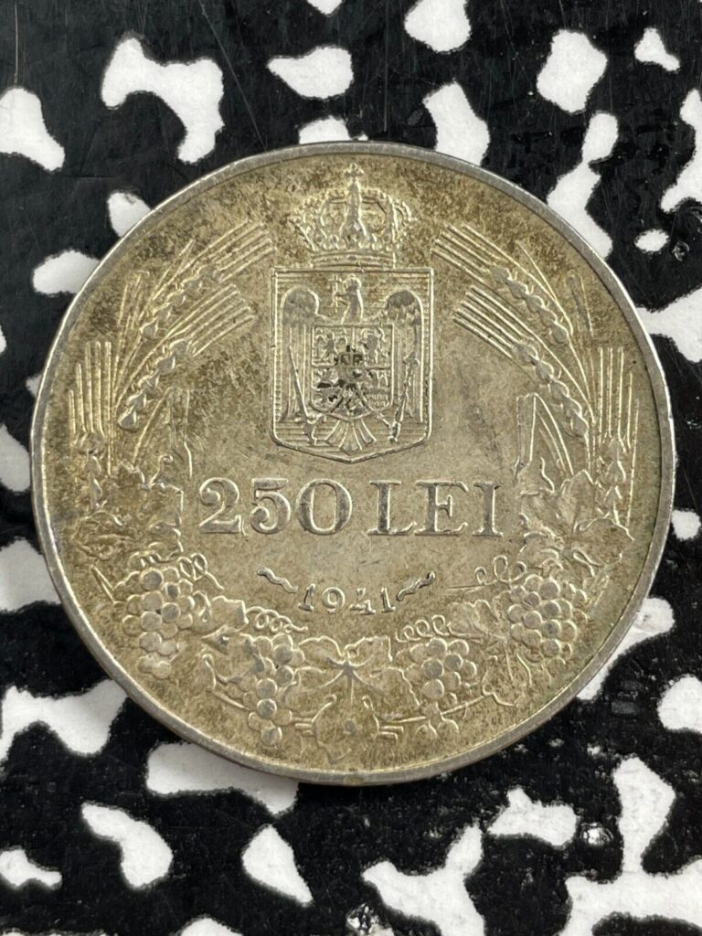 Read more about the article 1941 Romania 250 Lei Lot#M2315 Silver! High Grade! Beautiful!
