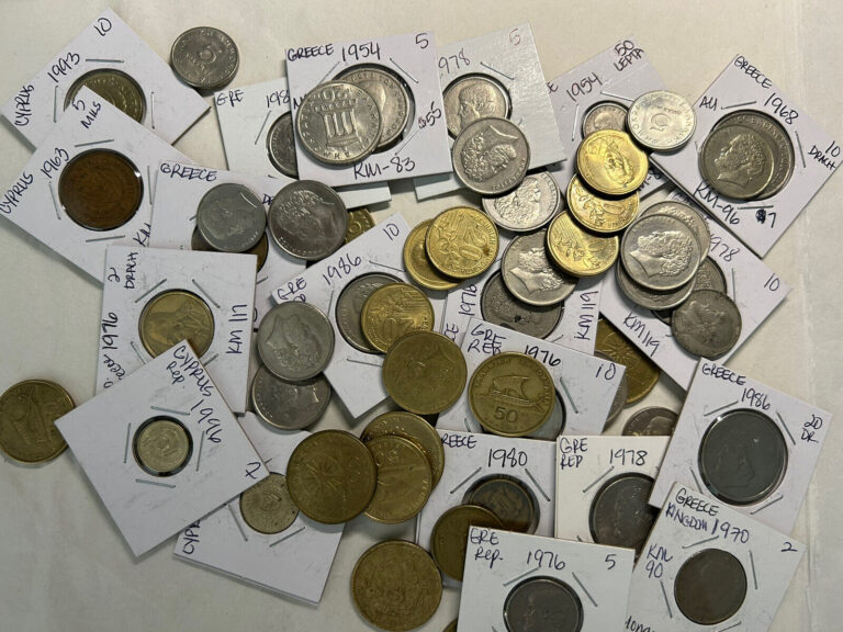 Read more about the article NICE MIX OF GREECE/GREEK COINS ABT 2 LBS MIXED DATES FR 40s-80S 1 COIN=$55 VALUE