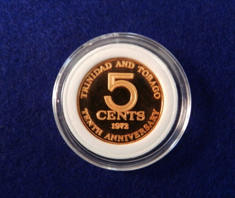 Read more about the article 1972 Trinidad and Tobago 10th Anniversary Proof 5 Cents – Beautiful Coin