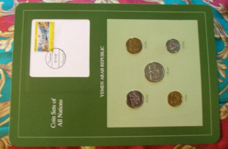 Read more about the article Coin Sets of All Nations Yemen w/card 1974-1985 UNC 25 fils 1979 1 Riyal 1985