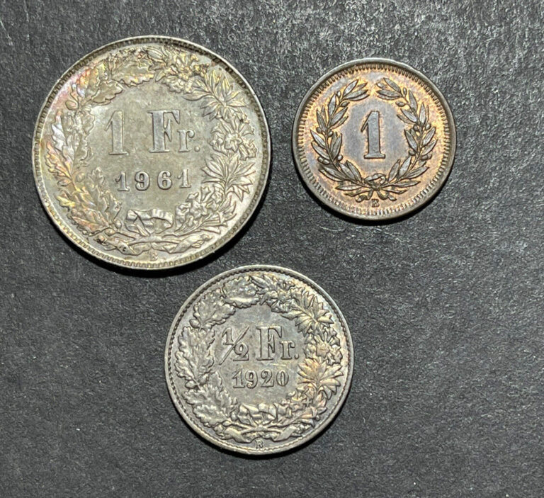Read more about the article Assorted 3 Switzerland Coins Lot All Excellent Condition