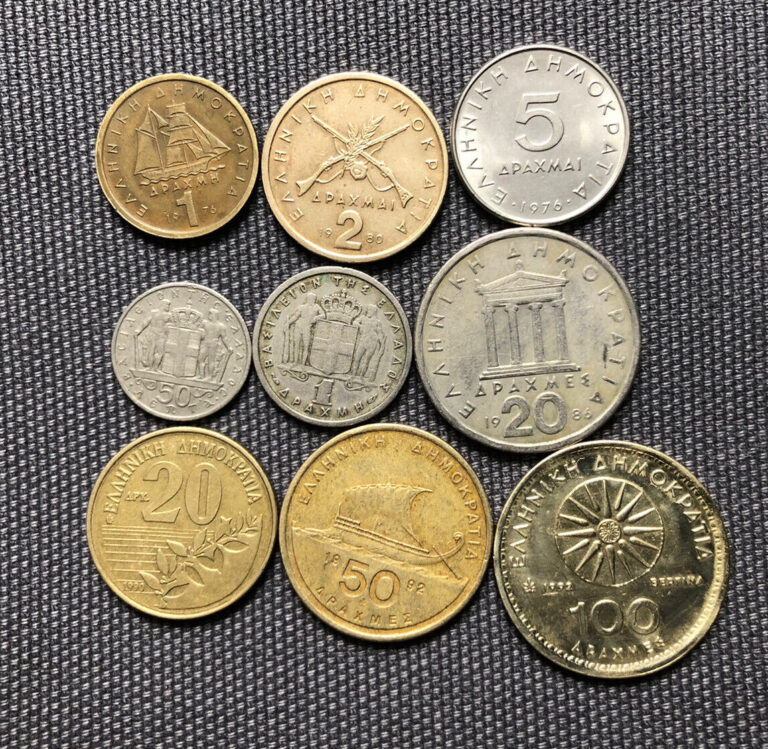 Read more about the article Greece 🇬🇷 Lot Of 9  World Foreign Coins