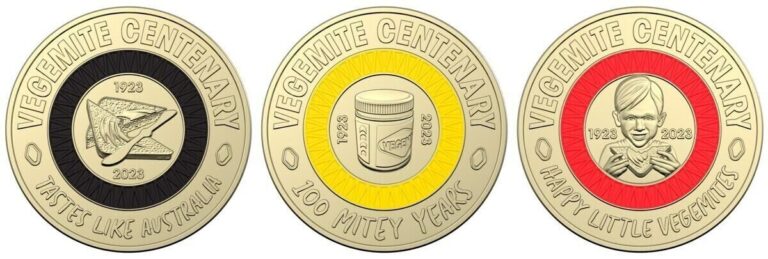 Read more about the article ⭐️ 2023 | Australian $2 COINS | VEGEMITE Mitey set of 3 🟡⚫🔴 | Circ | Rare🪙