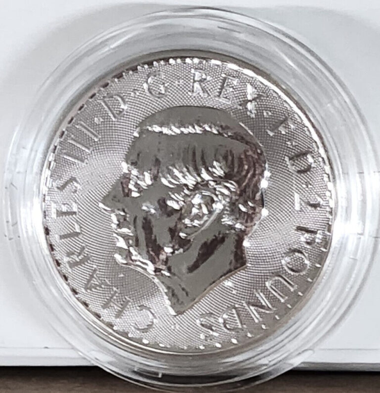 Read more about the article 2023 2 pound first silver britannia with King Charles III  in capsule