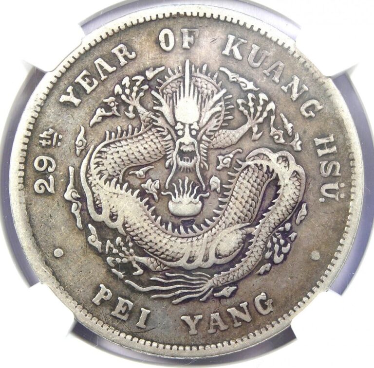 Read more about the article 1903 China Chihli Dragon Silver Dollar $1 Coin LM-462 Year 29 – NGC VF Detail