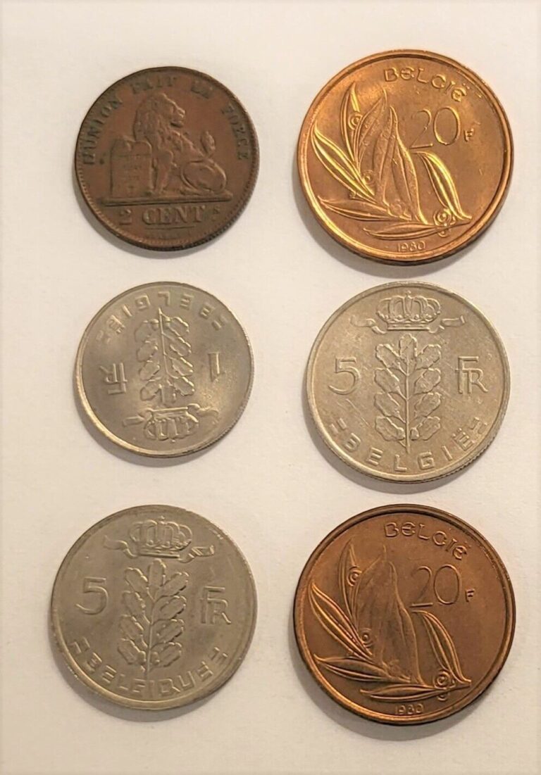 Read more about the article Belgium coins; six (6) misc