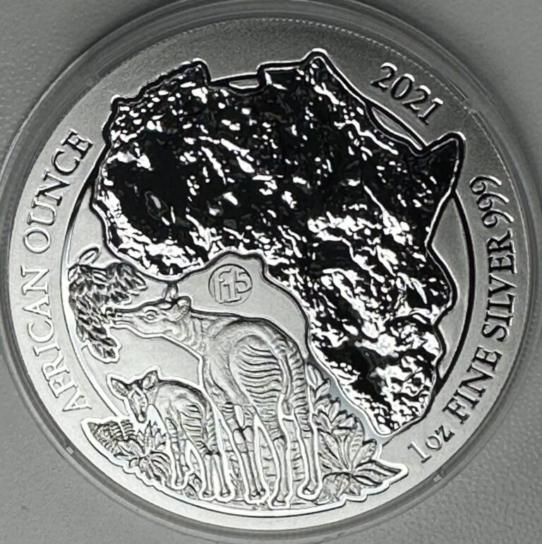 Read more about the article 2021 Rwanda 1oz African Ounce Okapi BU .999 SILVER- Fabulous 15 Privy! Rare!
