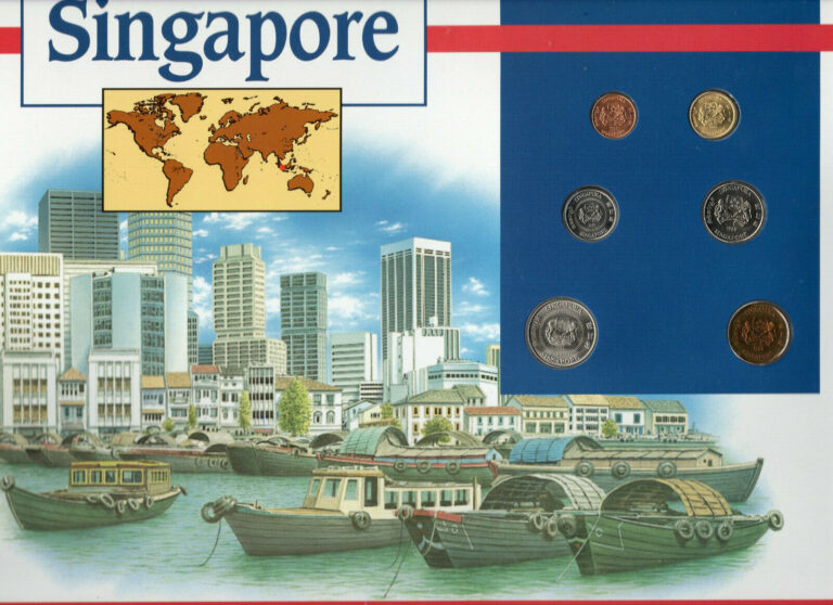Read more about the article Coins of the World Singapore $1 50 Cents 1988 20 10 5 Cents 1989 1 cent 1986 BU