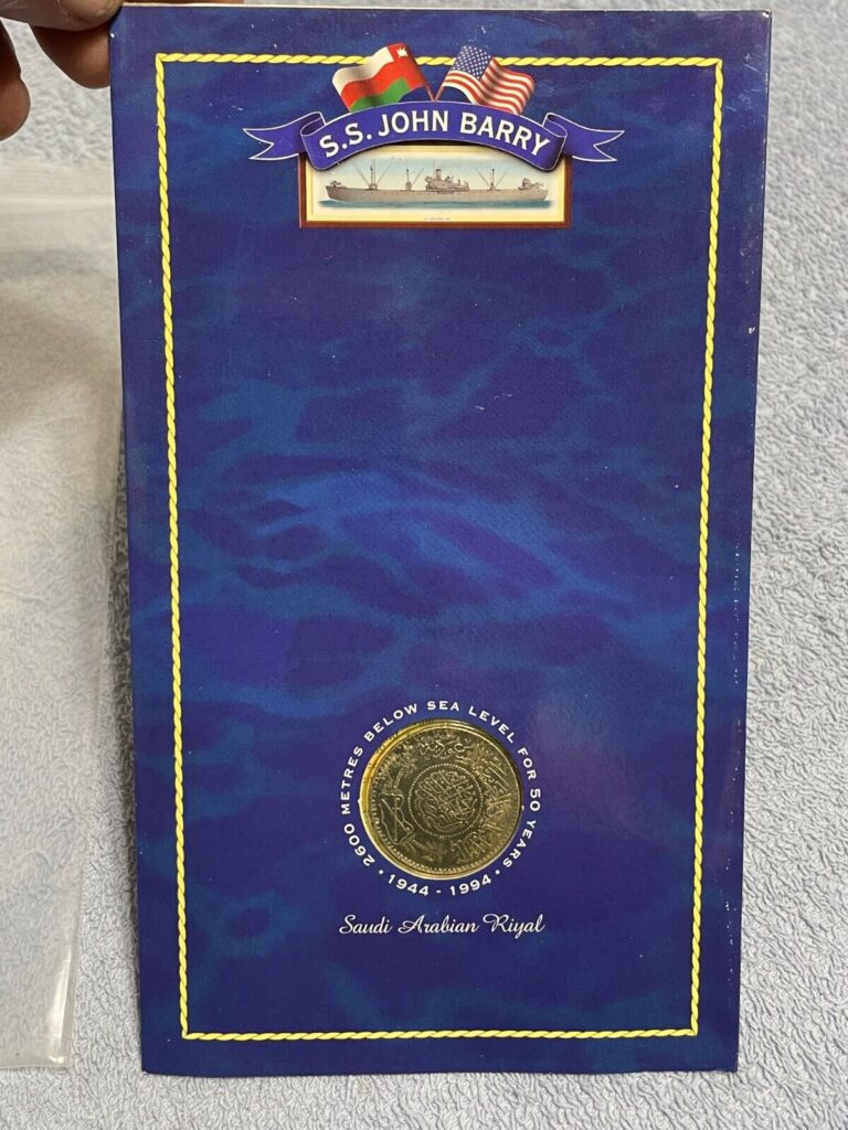 Read more about the article S.S. JOHN BARRY Saudi Arabia RIYAL Silver SHIPWRECK Coin WWII U-Boat sunk 1944