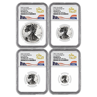 Read more about the article 2023 Fiji Silver Eagle 4pc Fractional Set NGC Reverse Proof PF70 In God We Trust