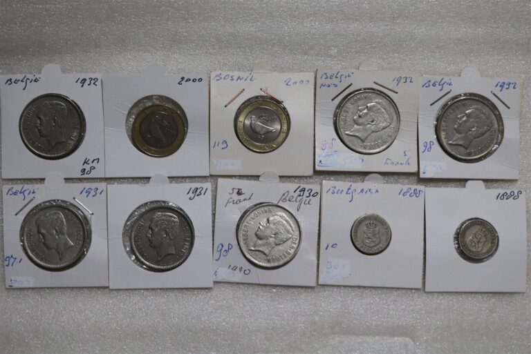 Read more about the article BULGARIA 1888 + BELGIUM and BOSNIA – 10 COINS B49 #1342