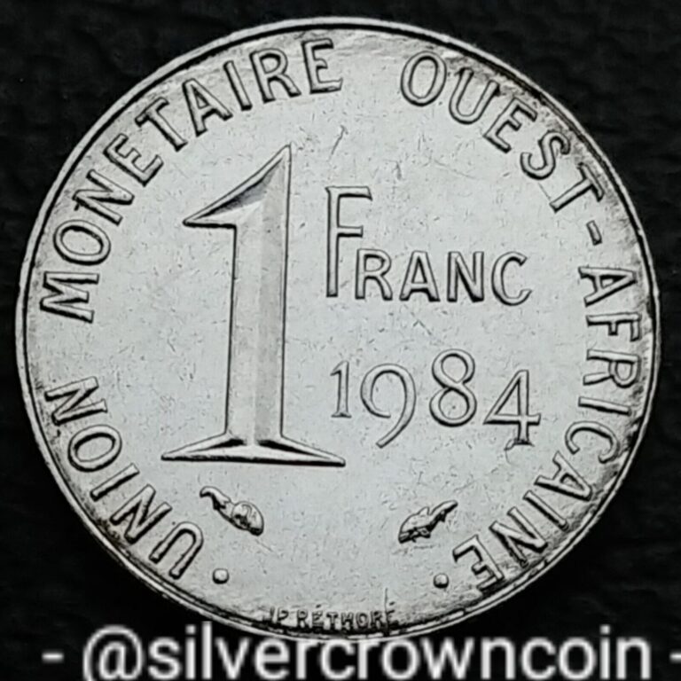 Read more about the article West African States 1 Franc 1984 Paris. KM#8. 1 Dollar coin. Taku-Ashanti GW.