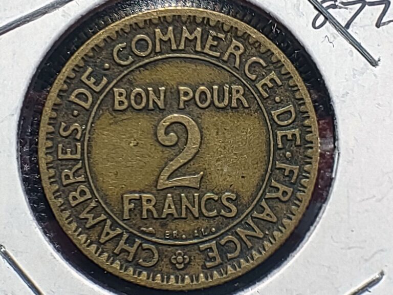 Read more about the article 1924 France French 2 Francs Chamber of Commerce Coin