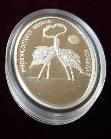 Read more about the article Kazakhstan 2009 Silver 500 Tenge | Oval Proof Coin | Flamingo | CV $80