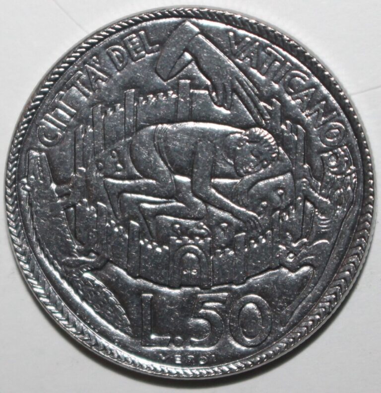 Read more about the article Vatican City 50 Lire Coin 1975 KM# 129 Pope Paul VI Holy Year Peace Fifty