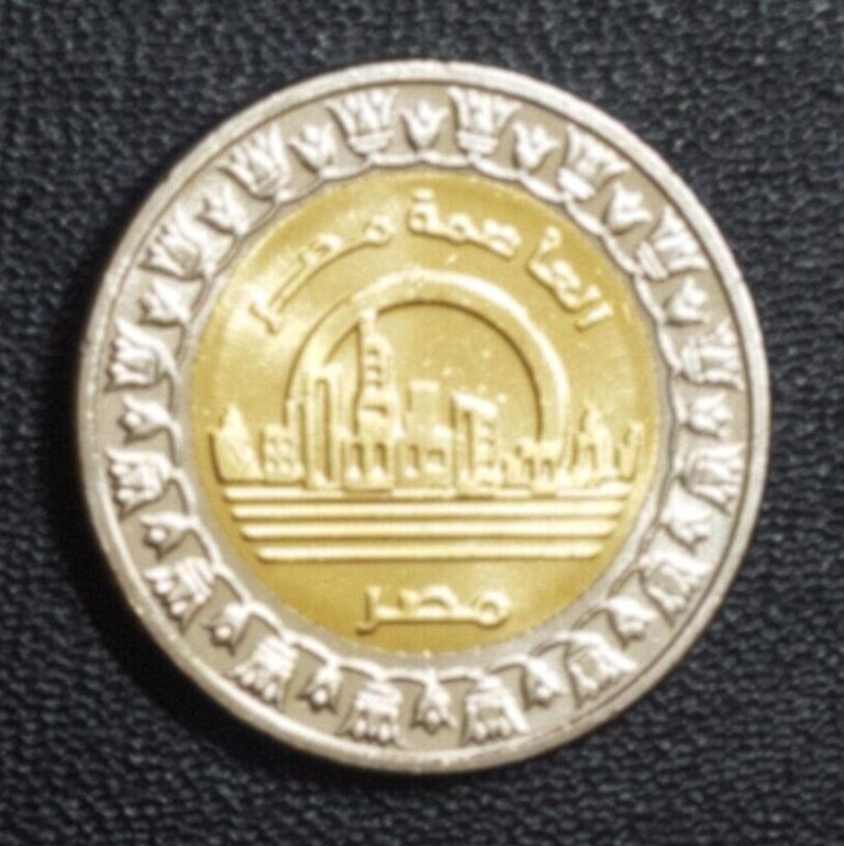 Read more about the article 2019 Egypt	 One 1 Pound	 Bi-Metal UNC Coin Egyptian Capital Cairo Bimetallic