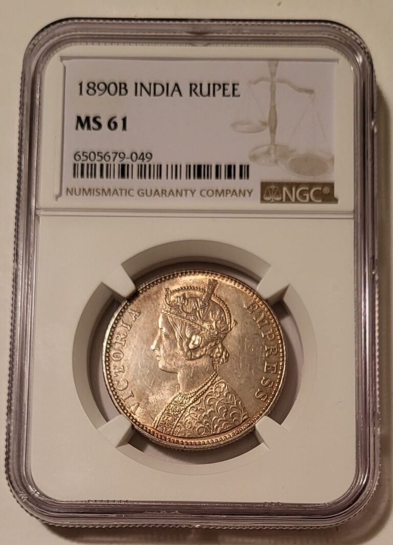 Read more about the article India – British Victoria 1890 B Silver Rupee MS61 NGC