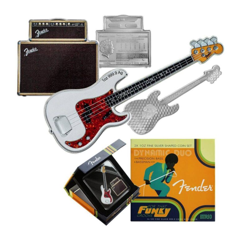 Read more about the article 2023 Solomon Island Fender Dynamic Duo Bass and Bassman 2oz Coin Set