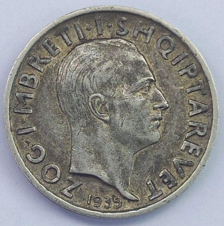 Read more about the article Authentic 1935 R Albania Coin  1 Frang AR  Silver High Grade