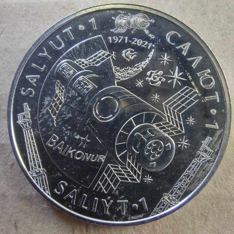 Read more about the article KAZAKHSTAN COINS  100 Tenge  2021 Space SALYUT-1 #137d