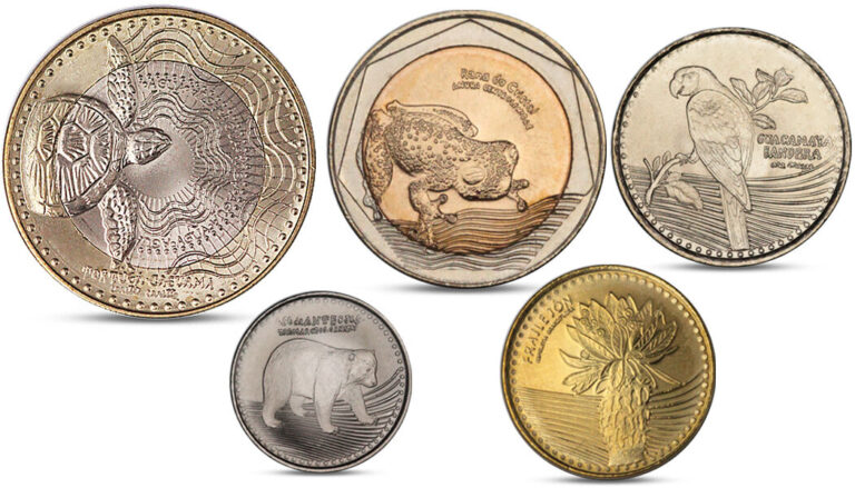 Read more about the article COLOMBIA 5 COINS SET 50  100  200  500  1000 PESOS TURTLE BIMETAL 2012 2013 UNC