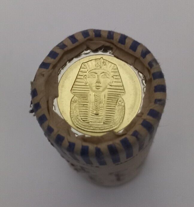 Read more about the article EGYPT  25 (pcs) Coins with ROLL 1 Pound 2022  Comm  king Tut  UNC  BIMETAL NEW