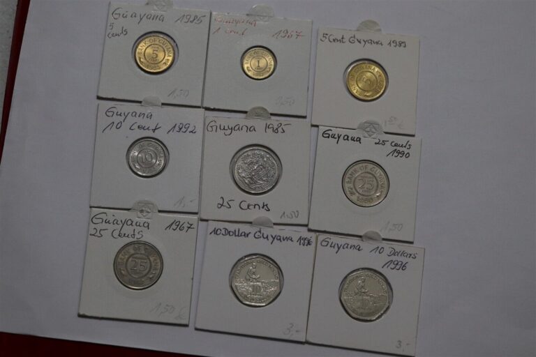 Read more about the article 🧭 🇬🇾 GUYANA – 9 COINS COLLECTION B56 #212