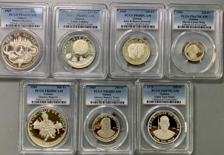 Read more about the article Guinea 1969 Coin Proof Set / PCGS PR68/67DCAM / 7 Excellent Silver Proofs