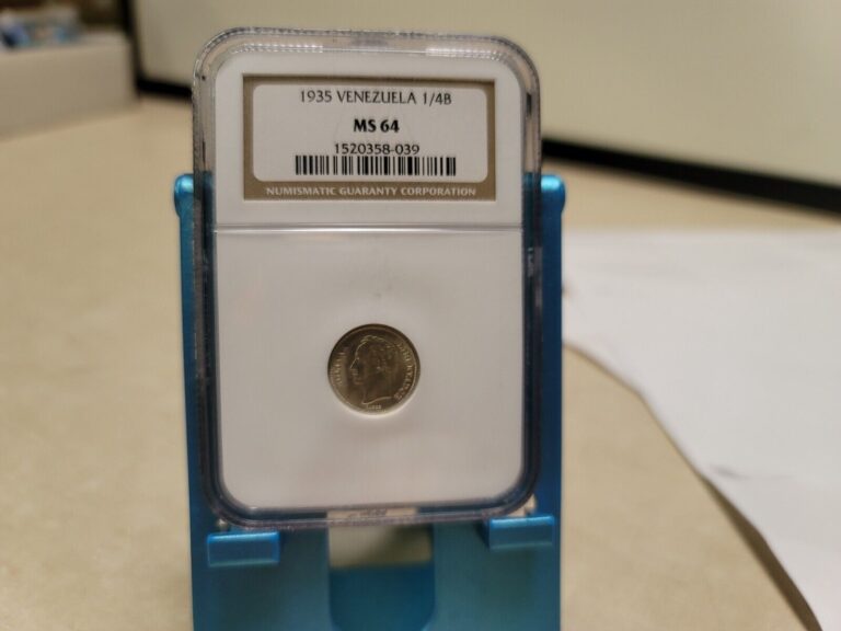 Read more about the article 1935 Venezuela 1/4 B MS64 NGC Case Wear T9854