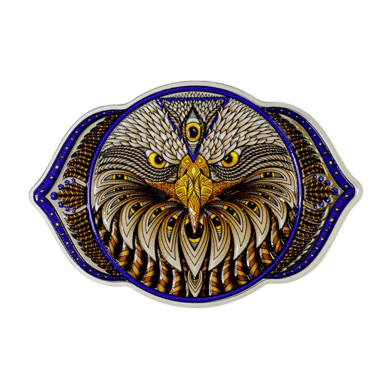 Read more about the article 2023 Solomon Islands Eagle of the 6th Chakra 2oz Silver Colorized Coin