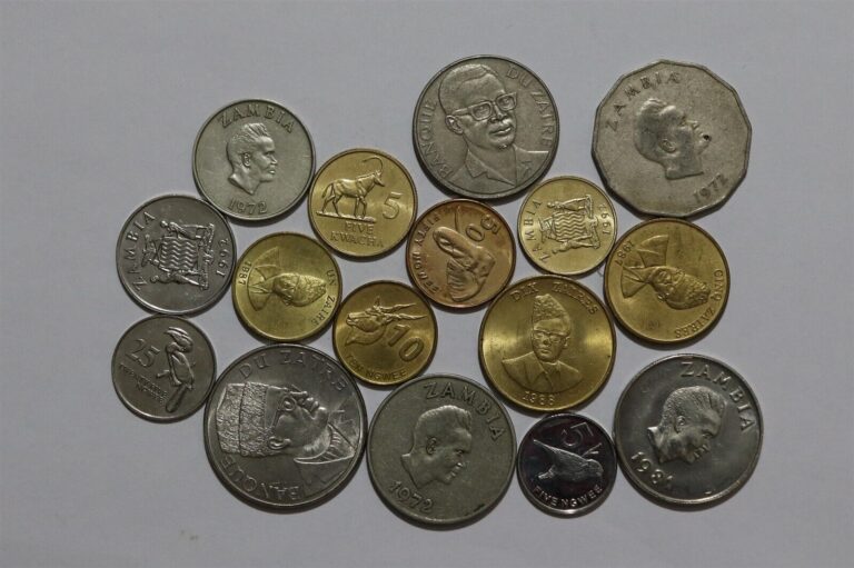 Read more about the article ZAIRE + ZAMBIA – 16 COINS LOT MOSTLY HIGH GRADE B49 #1336