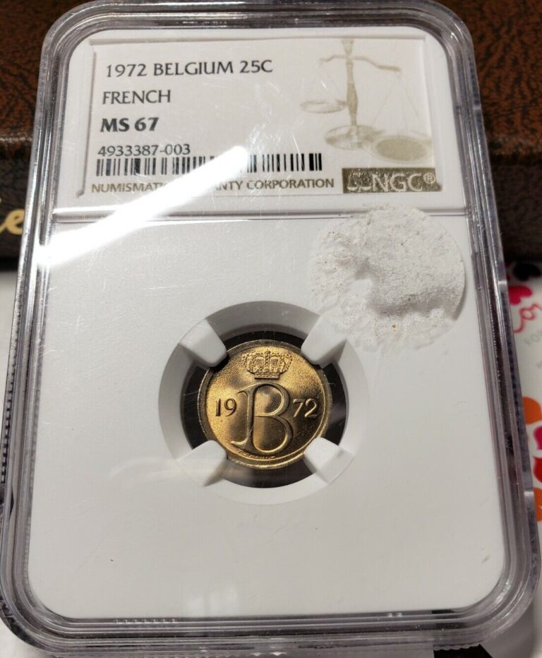 Read more about the article NGC 1972 BELGIUM 25 CENTIMES FRENCH MS67 TONED FOREIGN PCGS LOT COINS