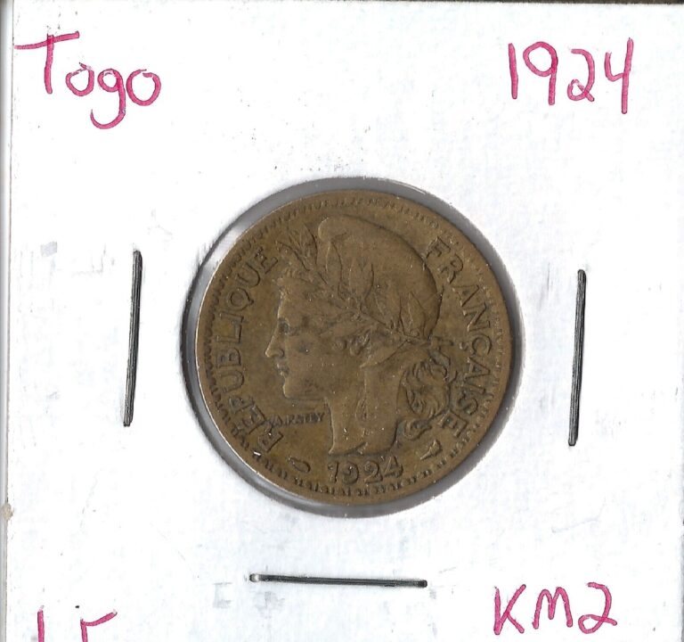 Read more about the article Coin Togo (French) 1 Franc 1924 KM2  Combined shipping