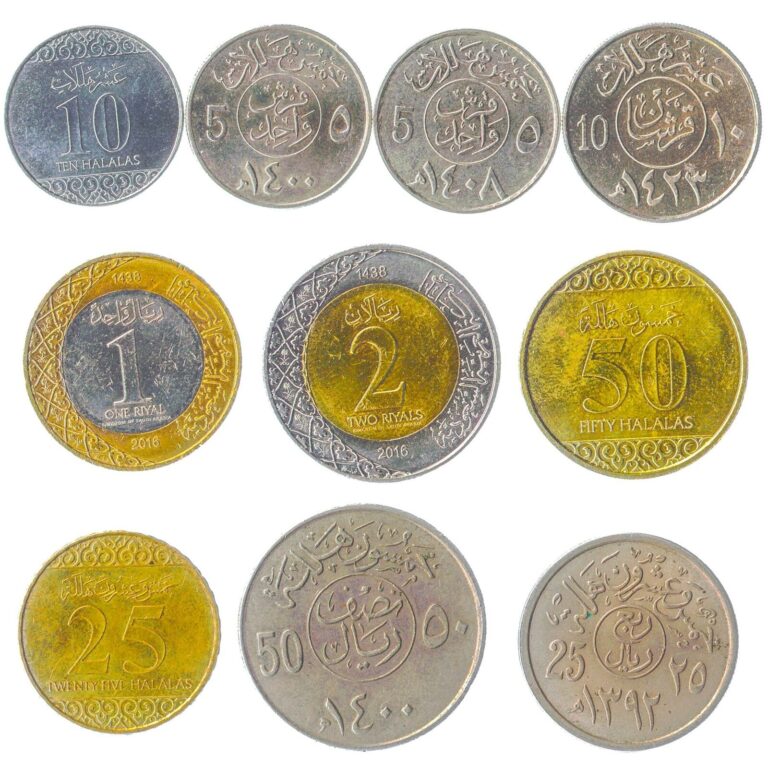 Read more about the article Saudi Arabia Coins Halalas Riyal | Collection of 10 | 1960 – 2016