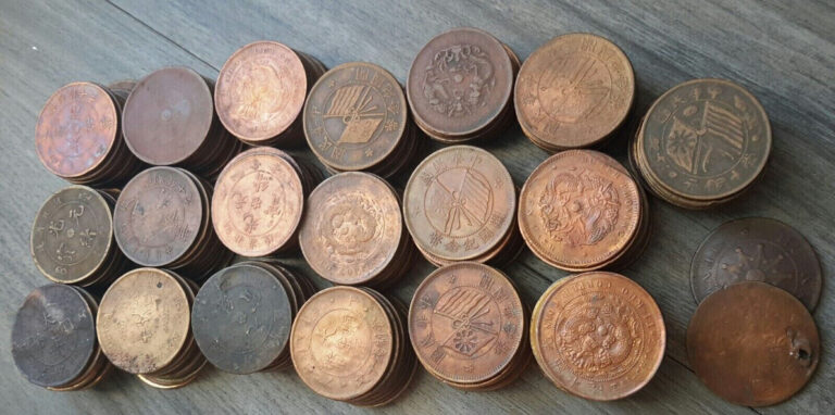 Read more about the article Collection 190 Early China 10 Ten Cash Coins mix copper 1902-1905 Hupeh dragon