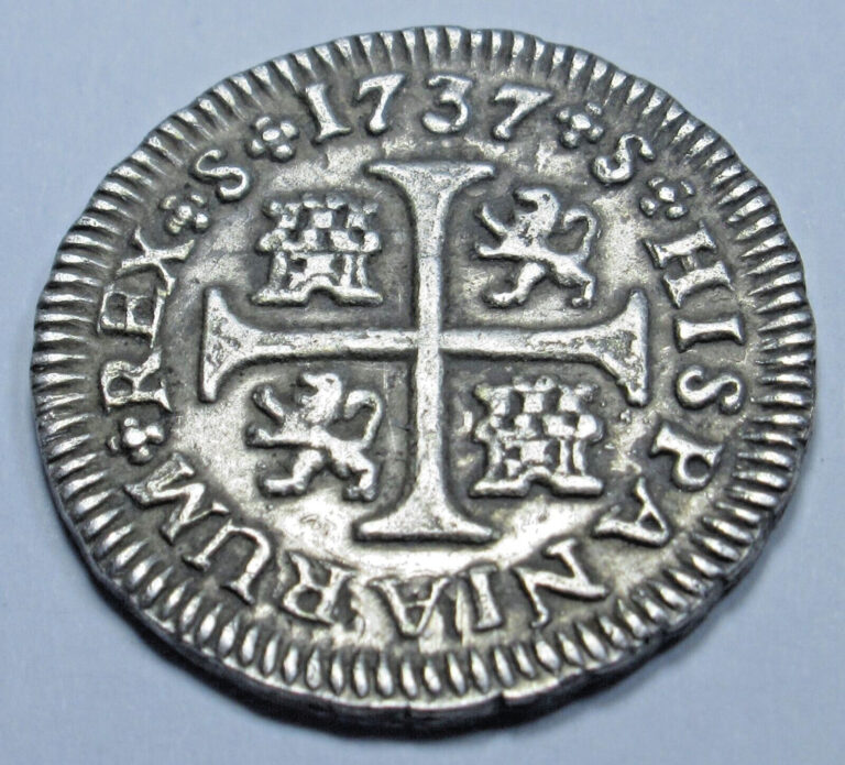 Read more about the article 1737 Spanish Silver 1/2 Reales Antique Colonial Cross 1700s Pirate Treasure Coin