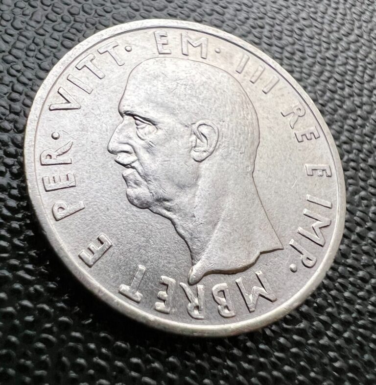 Read more about the article ALBANIA 5 LEK SILVER COIN MADE IN ITALY 1939 VERY FINE CONDITION