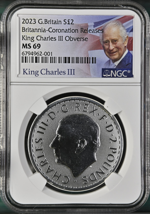 Read more about the article 2023 £2 Silver 1oz Britannia King Charles III NGC MS69 CORONATION Releases