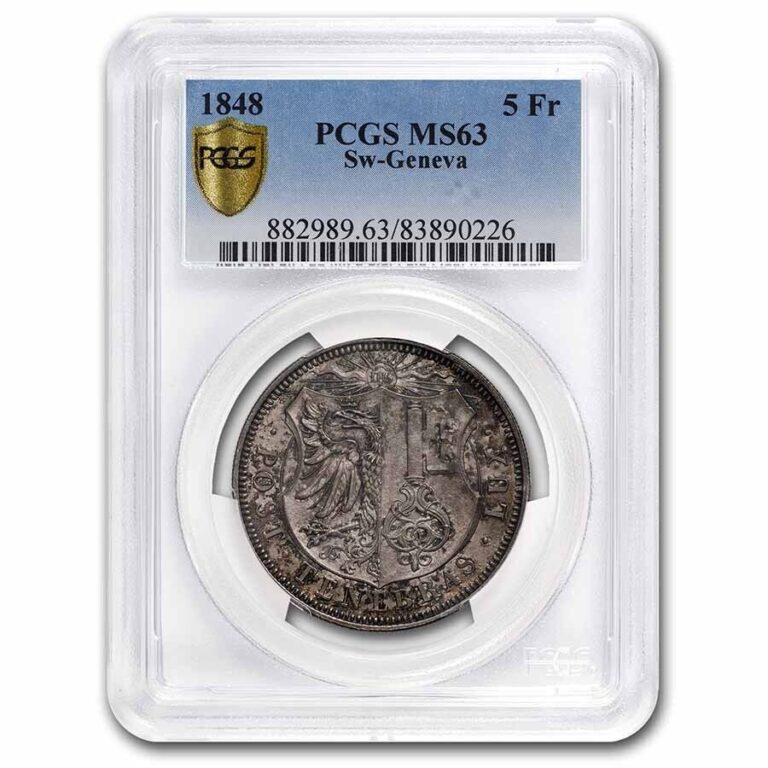 Read more about the article 1848 Switzerland Geneva Silver 5 Francs MS-63 PCGS – SKU#274404