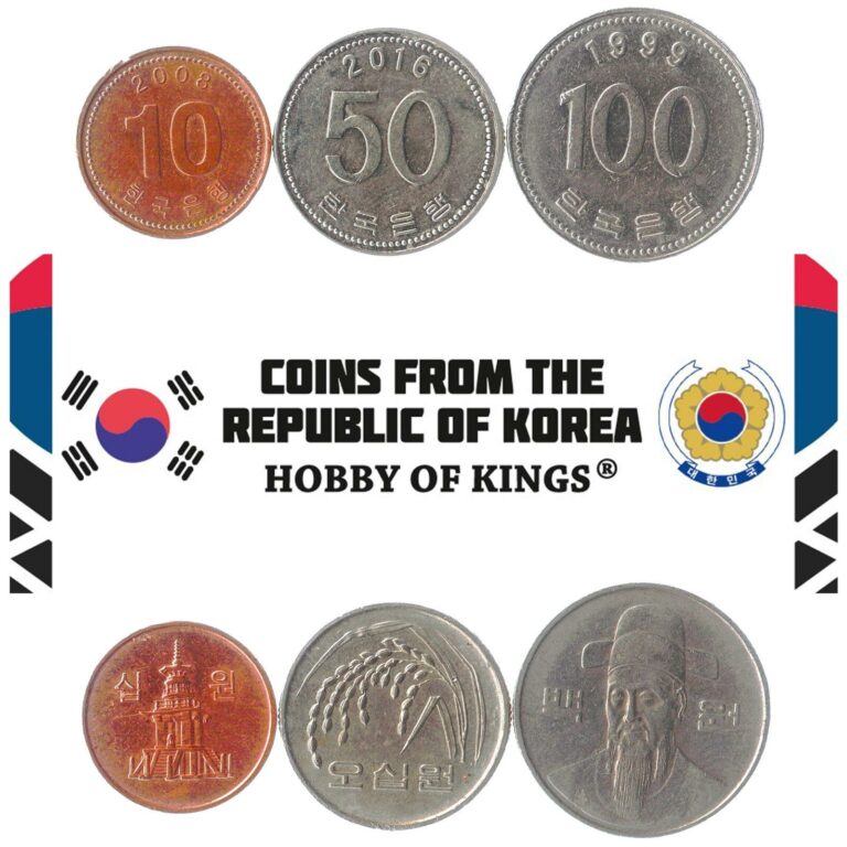 Read more about the article SET OF 3 COINS FROM SOUTH KOREA: 10  50  100 WON. 1982-2019. KOREAN MONEY