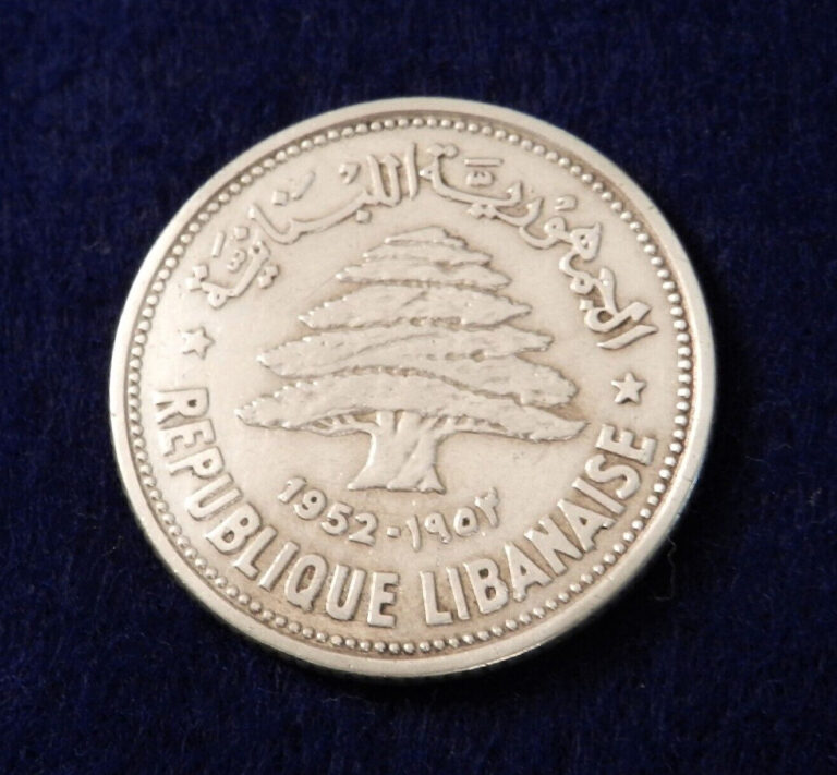 Read more about the article 1952 Lebanon 50 Piastres – Nice Silver Coin – See Pictures