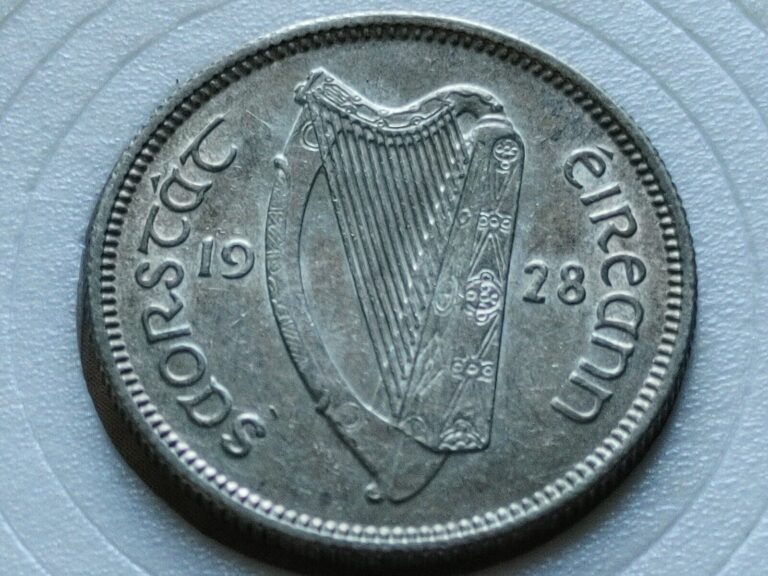 Read more about the article Brilliant Uncirculated Gem Toned MS 1928 Ireland Irish Shilling   w Holder