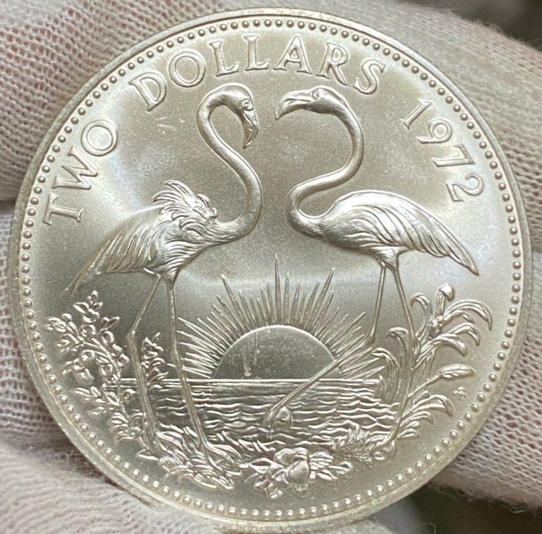 Read more about the article Commonwealth of the Bahamas 1972~ 2 Dollars Sterling Silver Coin~KM23 – BU