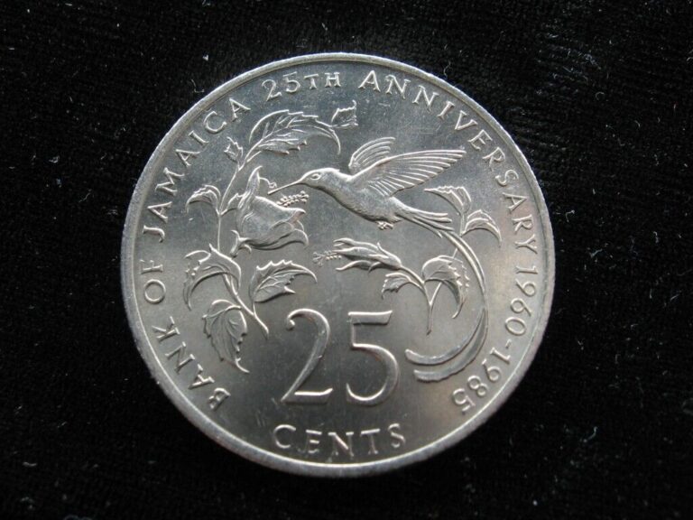 Read more about the article Large Old world coin JAMAICA 25 cents 1985 KM49 “Hummingbird” (465)