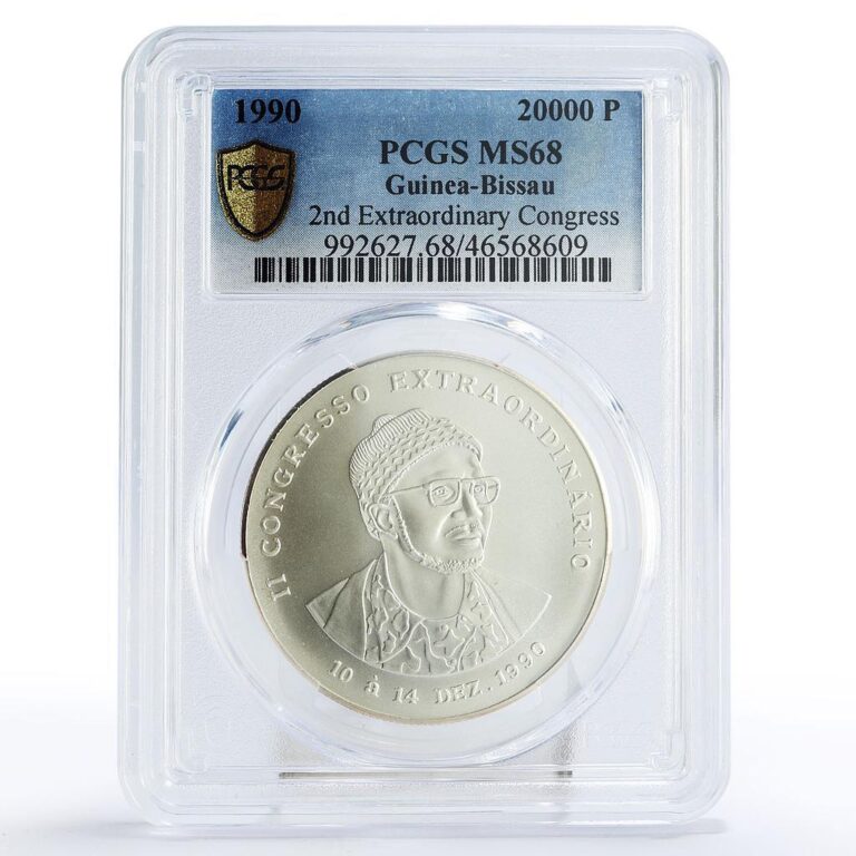 Read more about the article Guinea-Bissau 20000 pesos 2nd Extraordinary Congress MS68 PCGS silver coin 1990