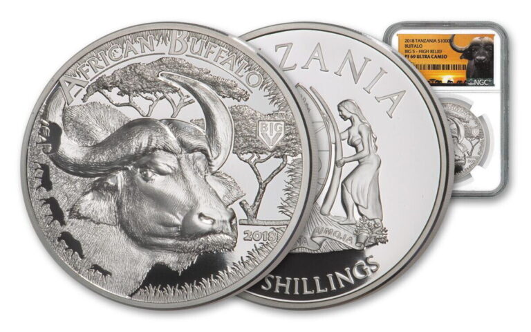 Read more about the article 2018 Tanzania 1-Ounce Silver Buffalo Serengeti Big 5 NGC PF69 Ultra Cameo