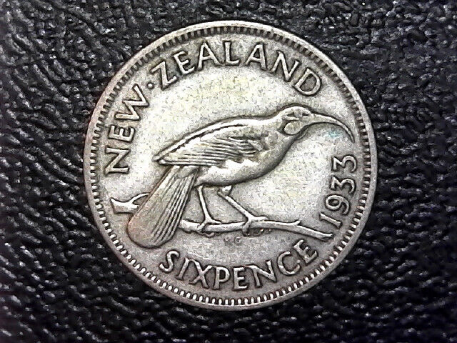 Read more about the article 1933 New Zealand 6 Pence Silver Coin George V