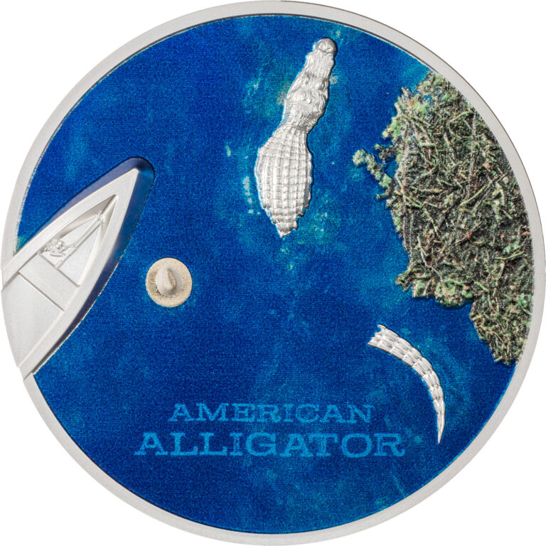 Read more about the article 2022 Palau $5 American Alligator Ultra High Relief 1oz Silver Proof Coin