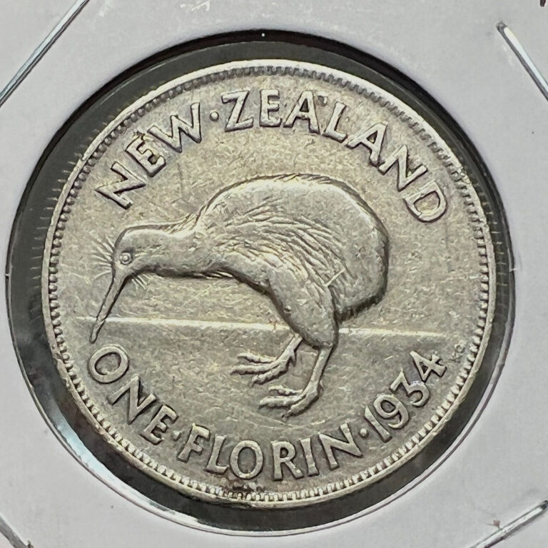 Read more about the article 1934 NEW ZEALAND SILVER FLORIN  BETTER GRADE  COIN